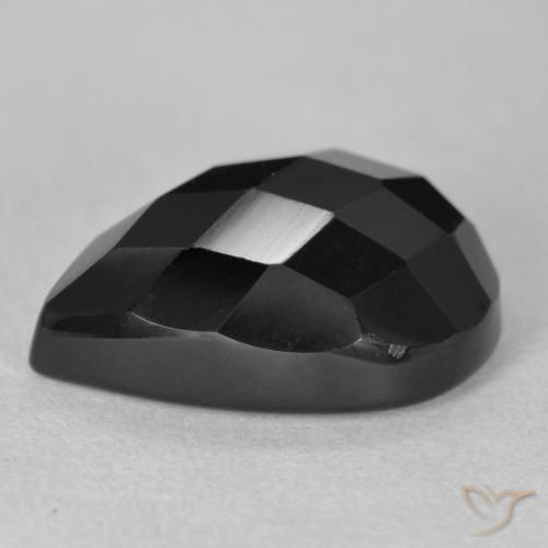 Ônix Preto Natural 10.11ct, Formato de pêra, Opaco