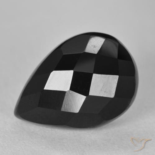 9.32ct Natural Preto Ônix, Formato de pêra, Opaco