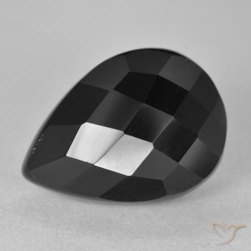 9.47ct Natural Preto Ônix, Formato de pêra, Opaco