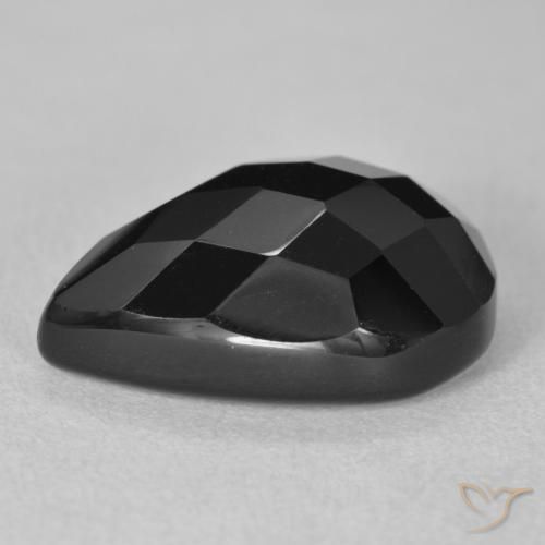 Ônix Preto Natural 9.47ct, Formato de pêra, Opaco