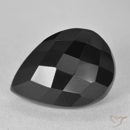 9.20ct Natural Preto Ônix, Formato de pêra, Opaco