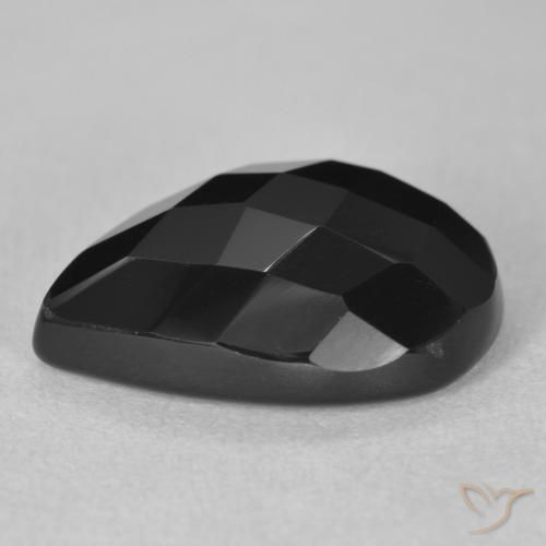 Ônix Preto Natural 9.20ct, Formato de pêra, Opaco