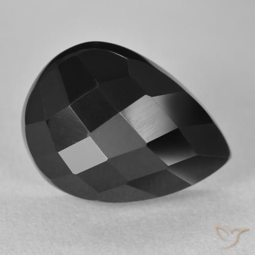 Ônix Preto Natural 10.44ct, Formato de pêra, Opaco