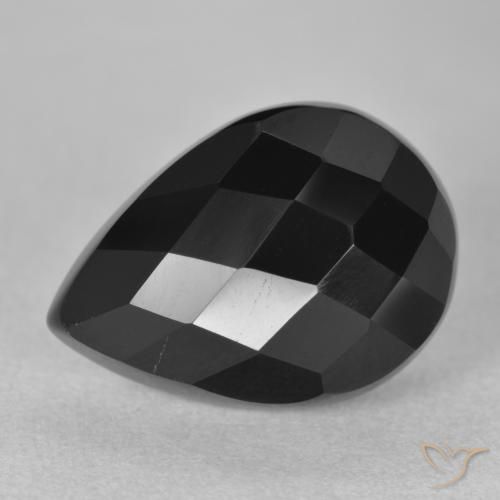 9.31ct Natural Preto Ônix, Formato de pêra, Opaco