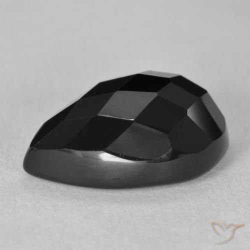 Ônix Preto Natural 9.31ct, Formato de pêra, Opaco