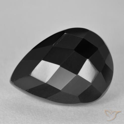 10.30ct Natural Preto Ônix, Formato de pêra, Opaco