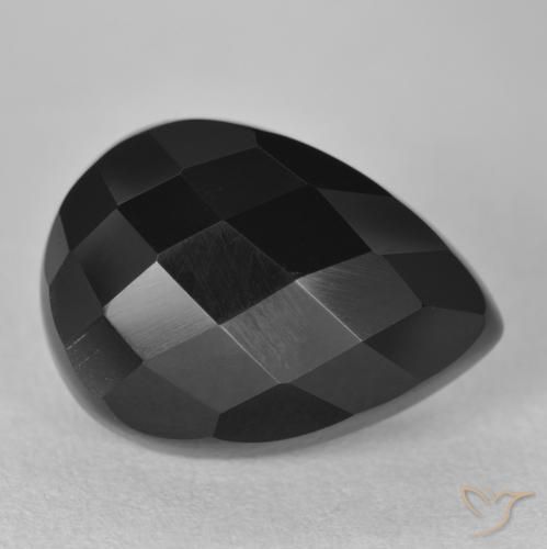 Ônix Preto Natural 11.14ct, Formato de pêra, Opaco