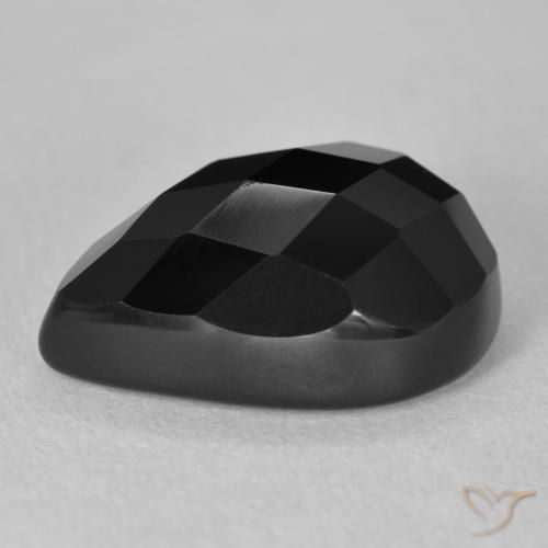 Ônix Preto Natural 11.14ct, Formato de pêra, Opaco