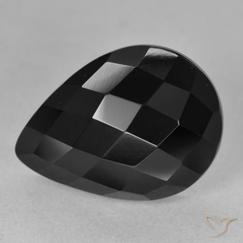 Ônix Preto Natural 11.60ct, Formato de pêra, Opaco