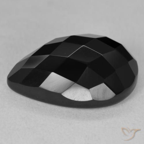 Ônix Preto Natural 11.60ct, Formato de pêra, Opaco