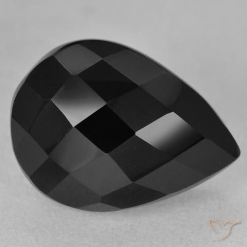 9.60ct Natural Preto Ônix, Formato de pêra, Opaco