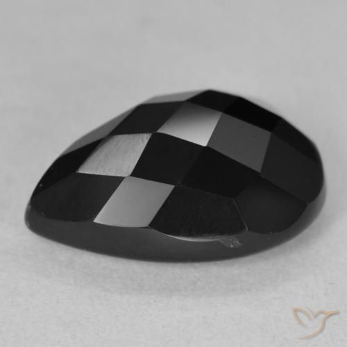 Ônix Preto Natural 8.70ct, Formato de pêra, Opaco