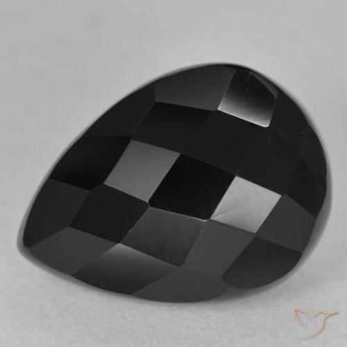 Ônix Preto Natural 10.14ct, Formato de pêra, Opaco