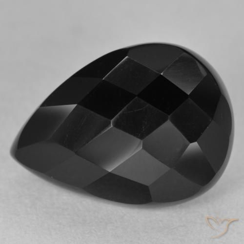 10.07ct Natural Preto Ônix, Formato de pêra, Opaco