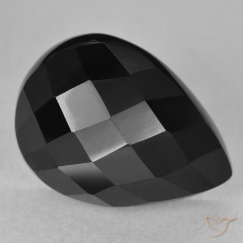 Ônix Preto Natural 10.10ct, Formato de pêra, Opaco