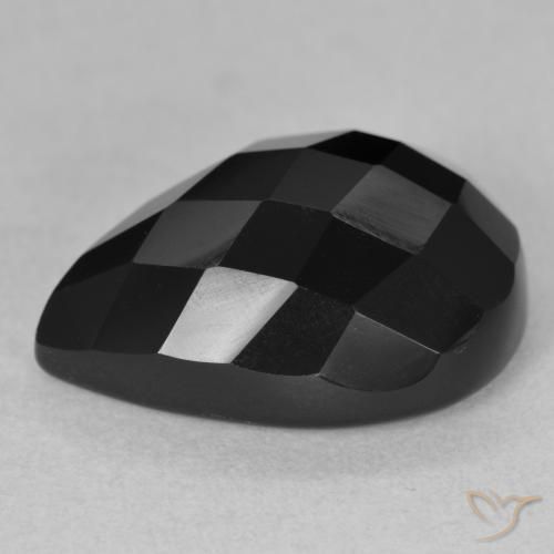 Ônix Preto Natural 10.10ct, Formato de pêra, Opaco