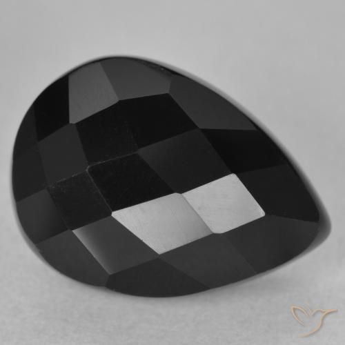 Ônix Preto Natural 10.32ct, Formato de pêra, Opaco