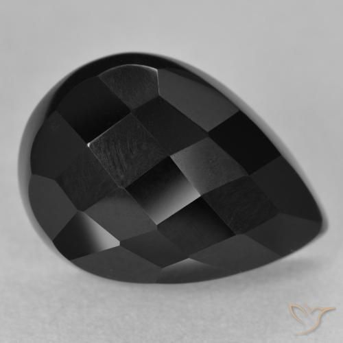 Ônix Preto Natural 10.05ct, Formato de pêra, Opaco