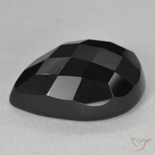Ônix Preto Natural 10.05ct, Formato de pêra, Opaco