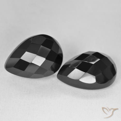 Pedras preciosas de Ônix Preto natural de 21.42 ct, Formato de pêra, Opaco