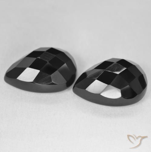 Pedras preciosas de Ônix Preto natural de 21.42 ct, Formato de pêra, Opaco