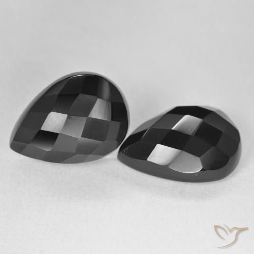 Pedras preciosas de Ônix Preto natural de 19.62 ct, Formato de pêra, Opaco