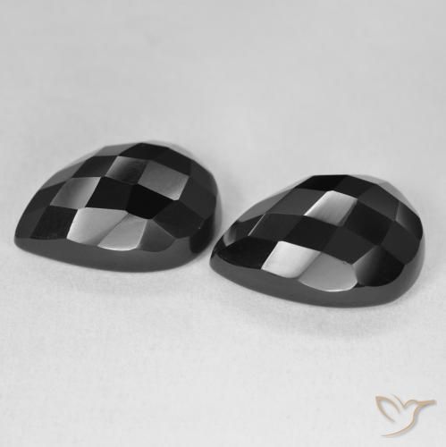 Pedras preciosas de Ônix Preto natural de 19.62 ct, Formato de pêra, Opaco