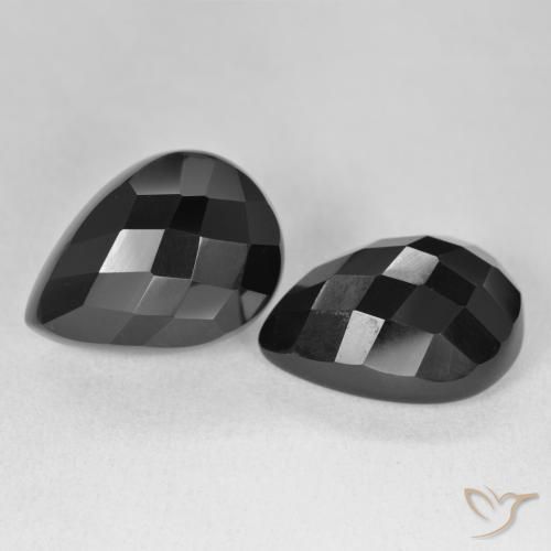 Pedras preciosas de Ônix Preto natural de 22.32 ct, Formato de pêra, Opaco