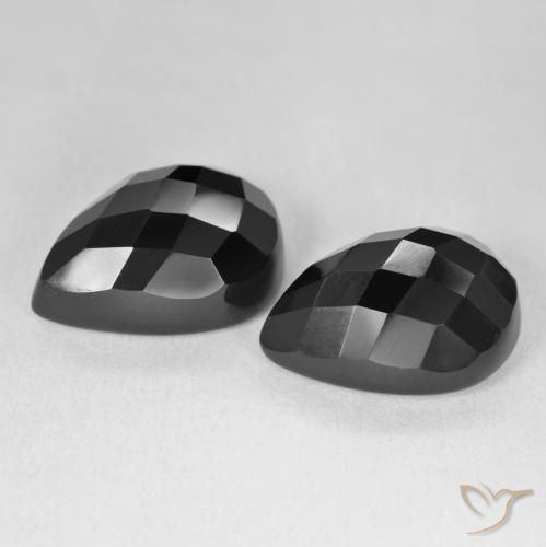 Pedras preciosas de Ônix Preto natural de 22.32 ct, Formato de pêra, Opaco