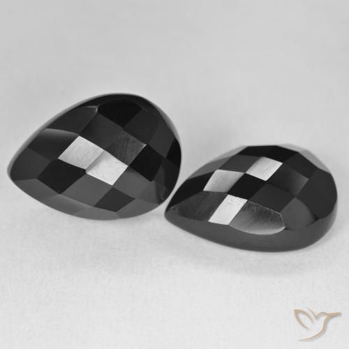 Pedras preciosas de Ônix Preto natural de 20.57 ct, Formato de pêra, Opaco
