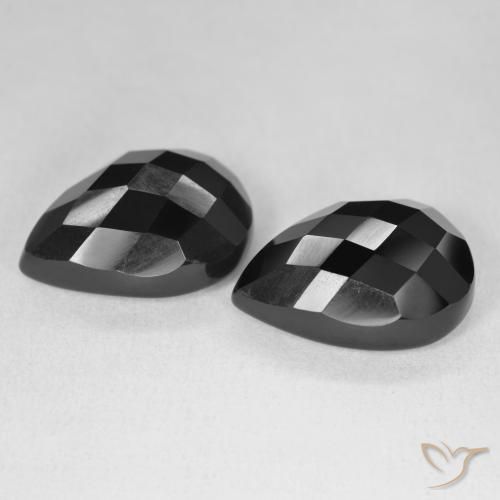 Pedras preciosas de Ônix Preto natural de 20.57 ct, Formato de pêra, Opaco