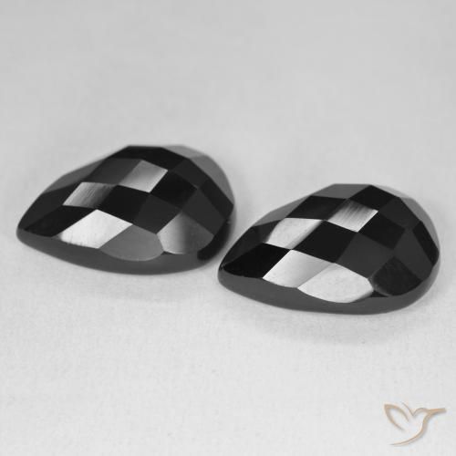 Pedras preciosas de Ônix Preto natural de 17.54 ct, Formato de pêra, Opaco