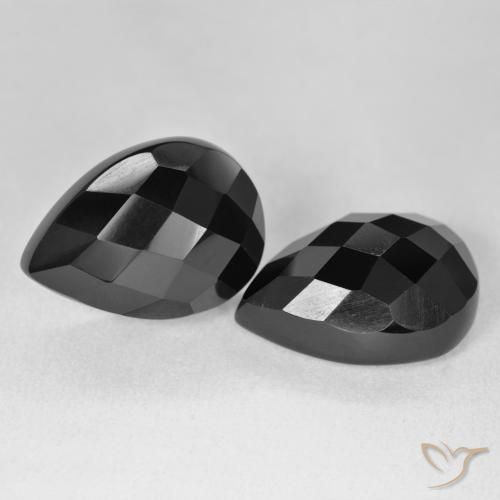 Pedras preciosas de Ônix Preto natural de 21.71 ct, Formato de pêra, Opaco