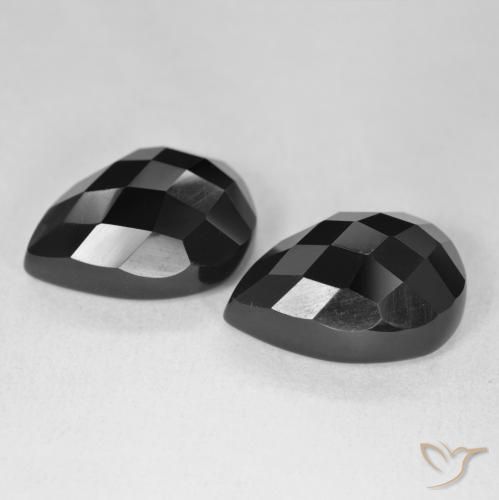 Pedras preciosas de Ônix Preto natural de 21.71 ct, Formato de pêra, Opaco