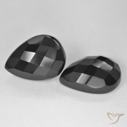 Pedras preciosas de Ônix Preto natural de 20.42 ct, Formato de pêra, Opaco