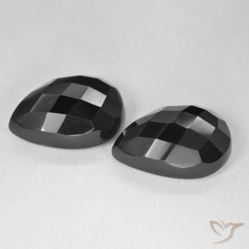 Pedras preciosas de Ônix Preto natural de 20.42 ct, Formato de pêra, Opaco