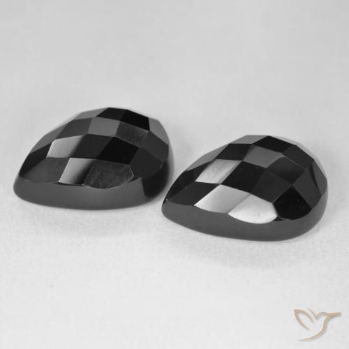 Pedras preciosas de Ônix Preto natural de 21.54 ct, Formato de pêra, Opaco