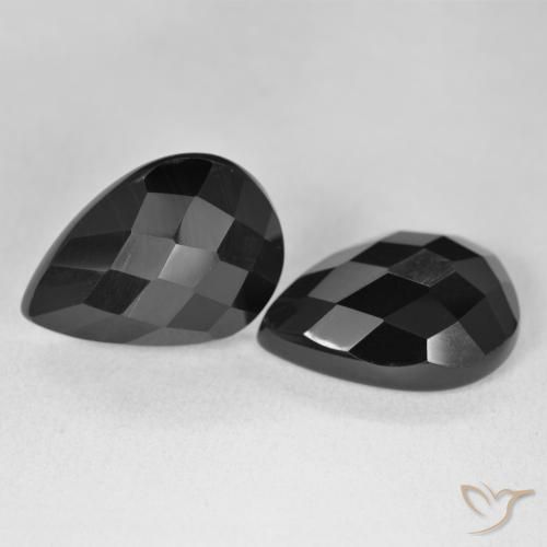 Pedras preciosas de Ônix Preto natural de 17.76 ct, Formato de pêra, Opaco