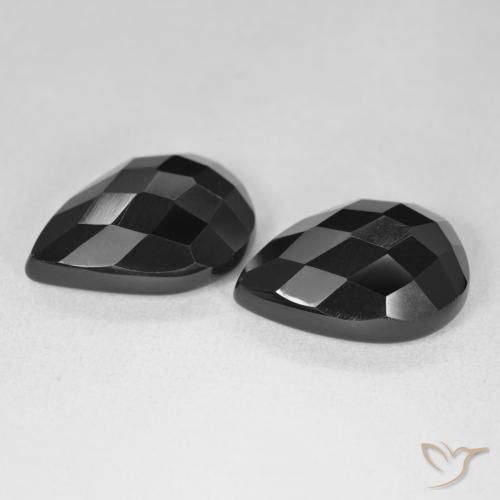 Pedras preciosas de Ônix Preto natural de 17.76 ct, Formato de pêra, Opaco