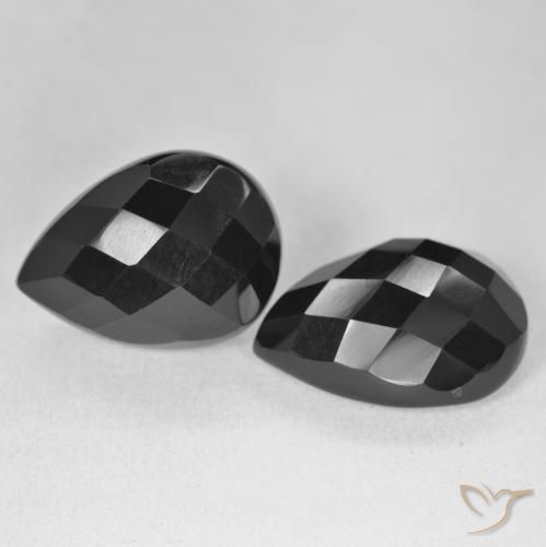 Pedras preciosas de Ônix Preto natural de 20.03 ct, Formato de pêra, Opaco