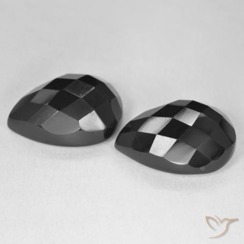 Pedras preciosas de Ônix Preto natural de 20.03 ct, Formato de pêra, Opaco