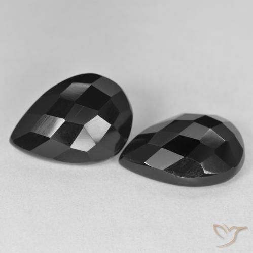 Pedras preciosas de Ônix Preto natural de 16.58 ct, Formato de pêra, Opaco