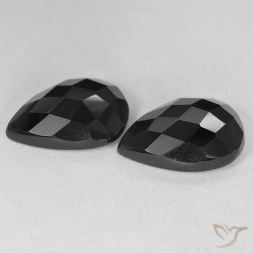 Pedras preciosas de Ônix Preto natural de 16.58 ct, Formato de pêra, Opaco