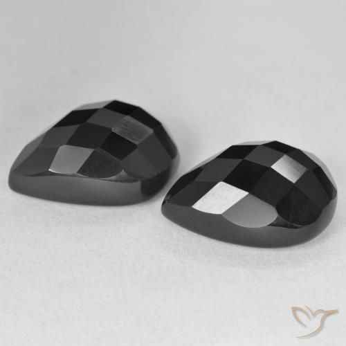 Pedras preciosas de Ônix Preto natural de 22.03 ct, Formato de pêra, Opaco
