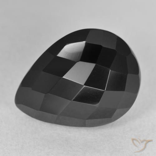 12.67ct Natural Preto Ônix, Formato de pêra, Opaco