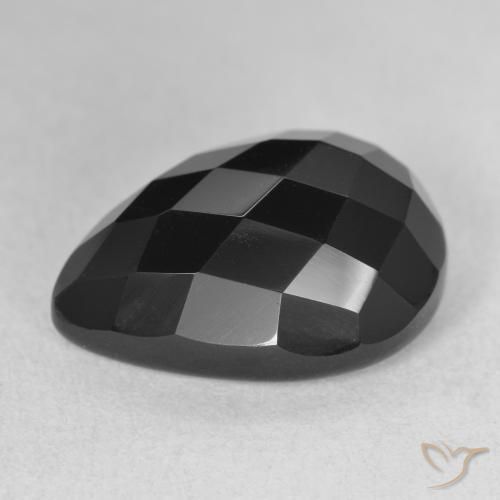 Ônix Preto Natural 12.67ct, Formato de pêra, Opaco