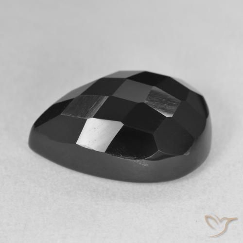 Ônix Preto Natural 10.59ct, Formato de pêra, Opaco