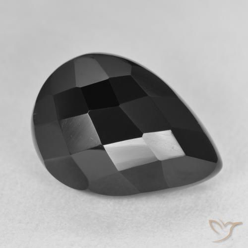 Ônix Preto Natural 9.50ct, Formato de pêra, Opaco