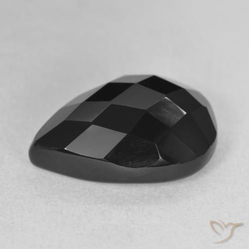 Ônix Preto Natural 9.50ct, Formato de pêra, Opaco