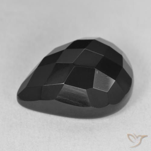 Ônix Preto Natural 13.39ct, Formato de pêra, Opaco